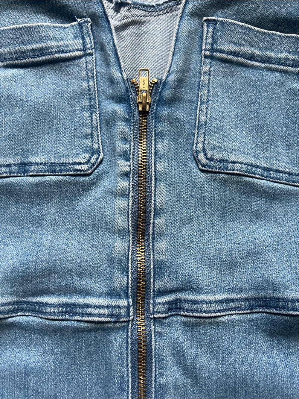 Show Me Your MuMu Blue Denim Zip-Front Romper - Picture 5 of 8